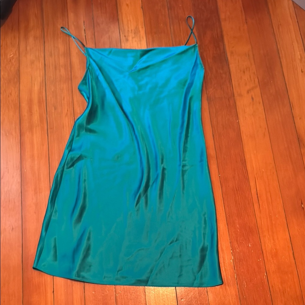 Fleur du Mal Teal Slip Dress